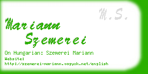 mariann szemerei business card